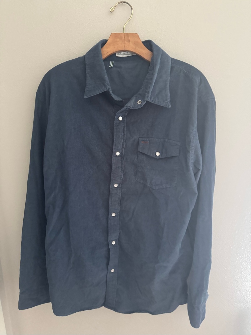 Criquet Navy Corduroy Button-Down Shirt